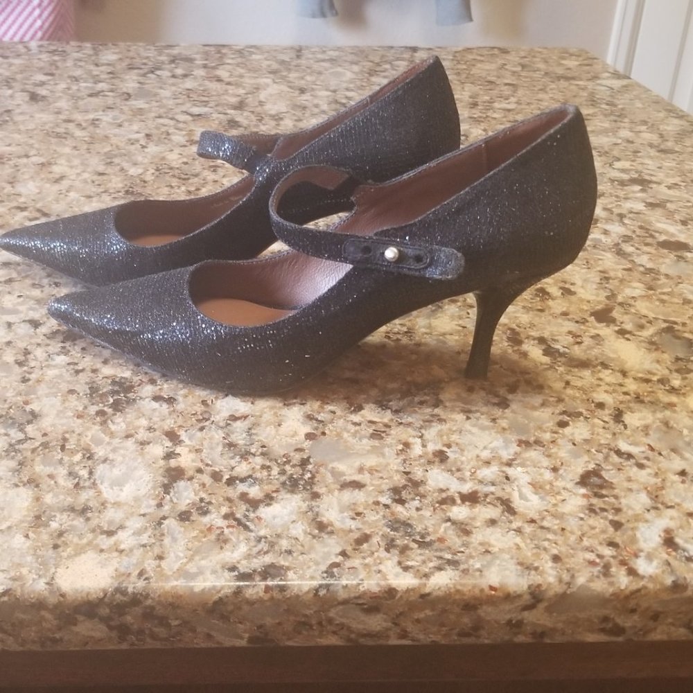 Donald J. Pliner Black Glitter Heels